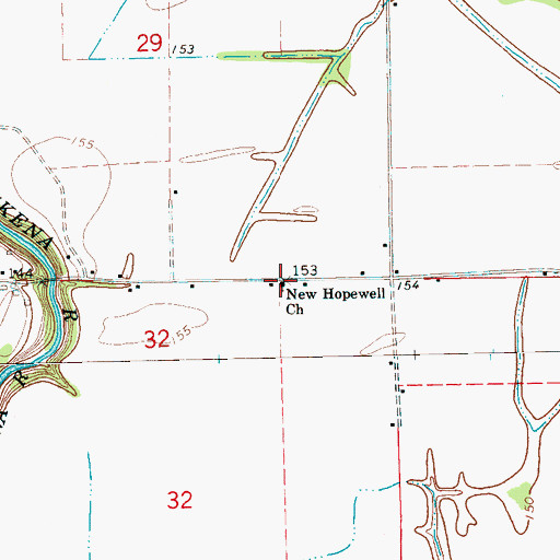Topographic Map of New Hopewell Church, MS