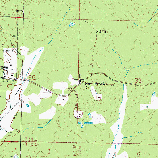 Topographic Map of New Providence Church, MS