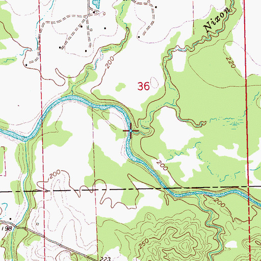 Topographic Map of Nixon Branch, MS