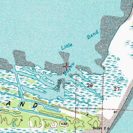 Topographic Map of North Bayou, MS
