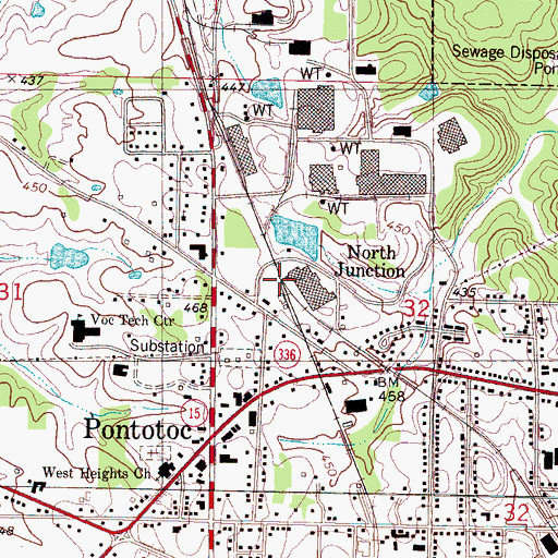 Topographic Map of North Junction, MS