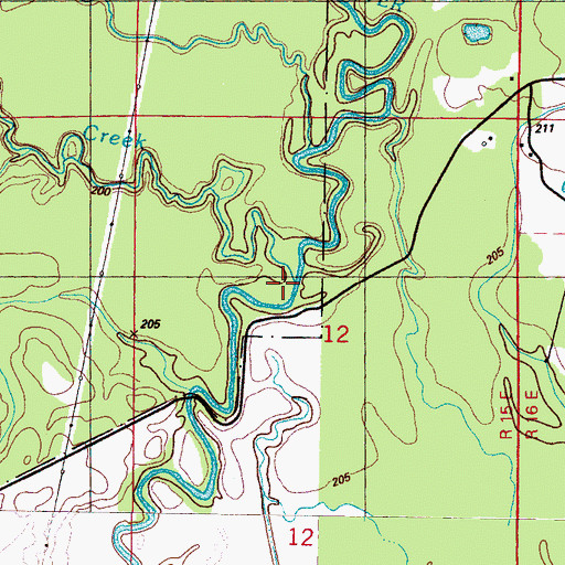 Topographic Map of Oktoc Creek, MS