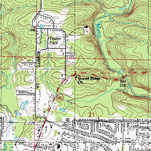 Topographic Map of Gravel Ridge Church, AR