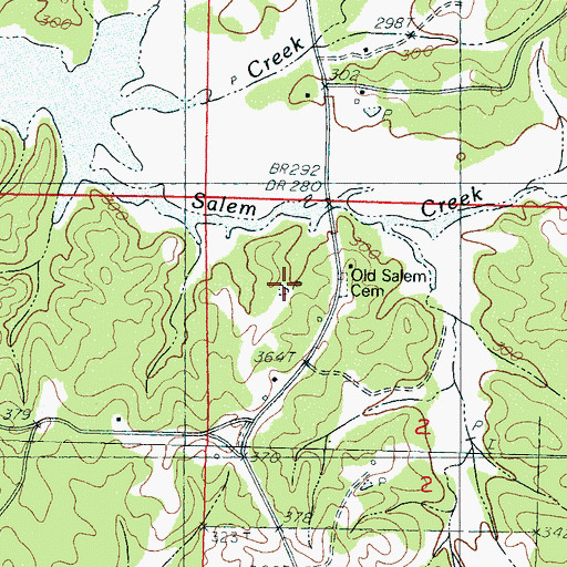 Topographic Map of Old Salem Cemetery, MS