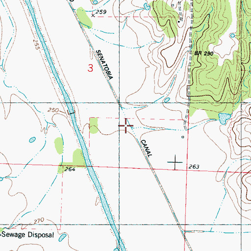 Topographic Map of Old Senatobia Canal, MS