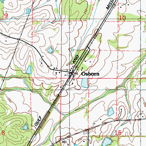 Topographic Map of Osborn, MS