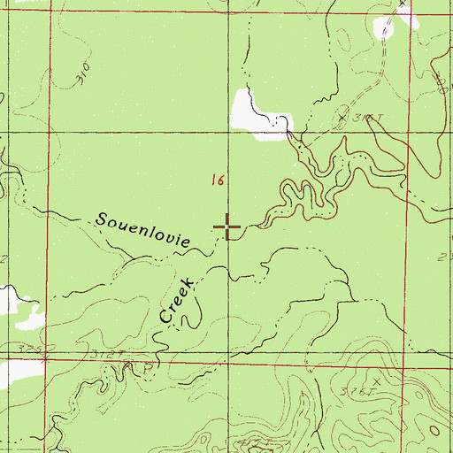 Topographic Map of Penantly Creek, MS