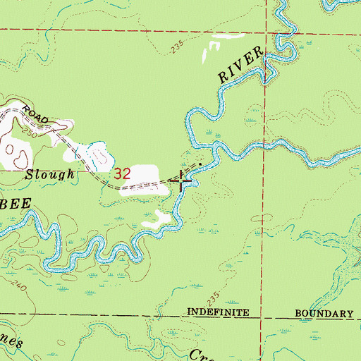 Topographic Map of Pete Slough, MS