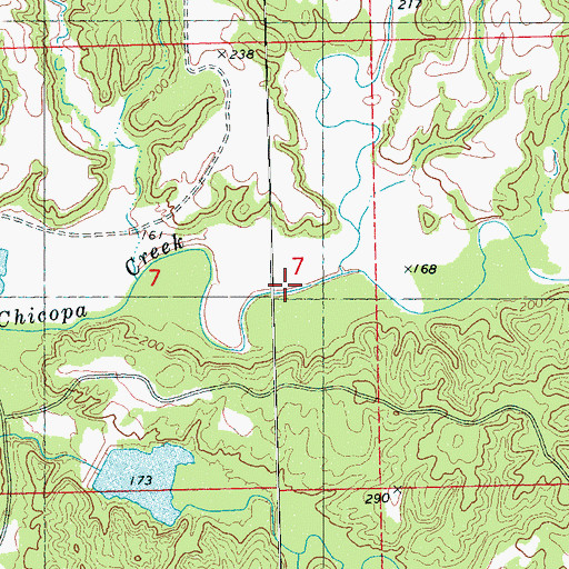 Topographic Map of Phillips Creek, MS