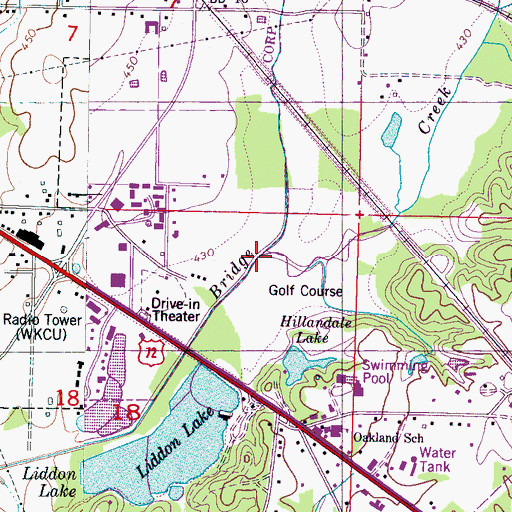 Topographic Map of Phillips Creek, MS
