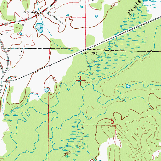 Topographic Map of Pinter Creek, MS