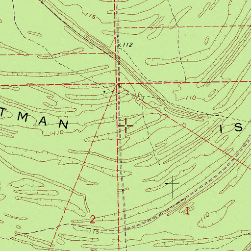 Topographic Map of Pittman Island, MS