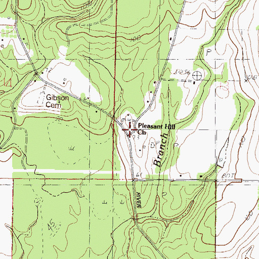 Topographic Map of Pleasant Hill Church, MS
