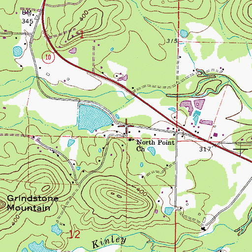 Topographic Map of Northpoint, AR