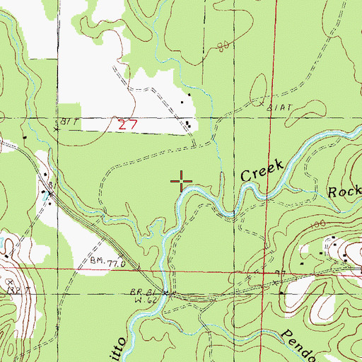 Topographic Map of Pole Creek, MS