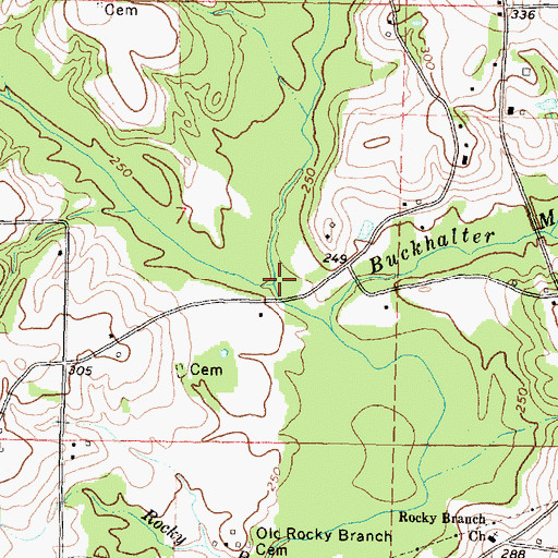 Topographic Map of Polk Creek, MS