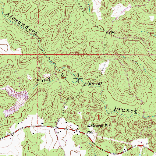 Topographic Map of Pond Branch, MS