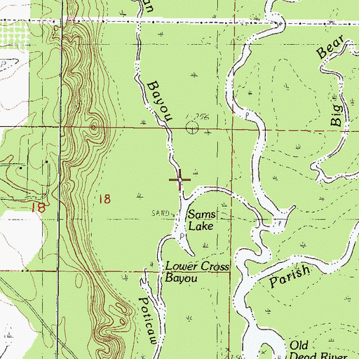 Topographic Map of Jonican Bayou, MS