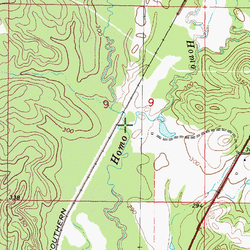 Topographic Map of Prairie Creek, MS
