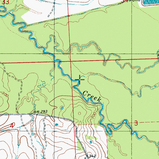 Topographic Map of Pringle Branch, MS