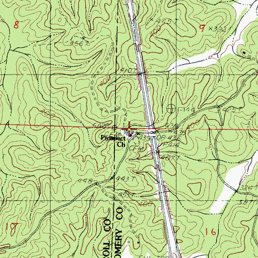 Topographic Map of Prospect Cemetery, MS