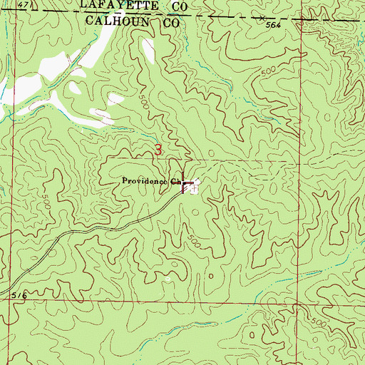 Topographic Map of Providence Church, MS