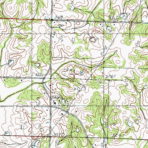 Topographic Map of Pryor Cemetery, MS