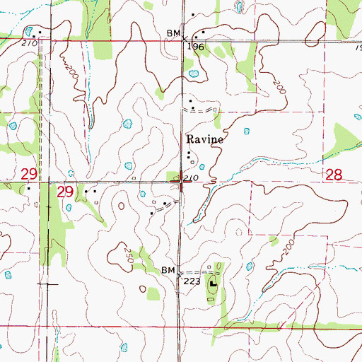 Topographic Map of Ravine, MS