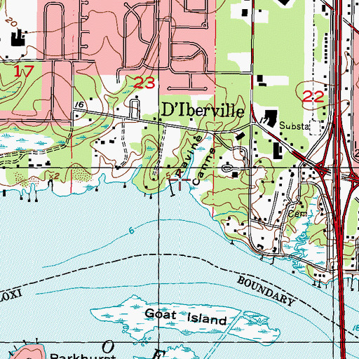 Topographic Map of Ravine Canne, MS
