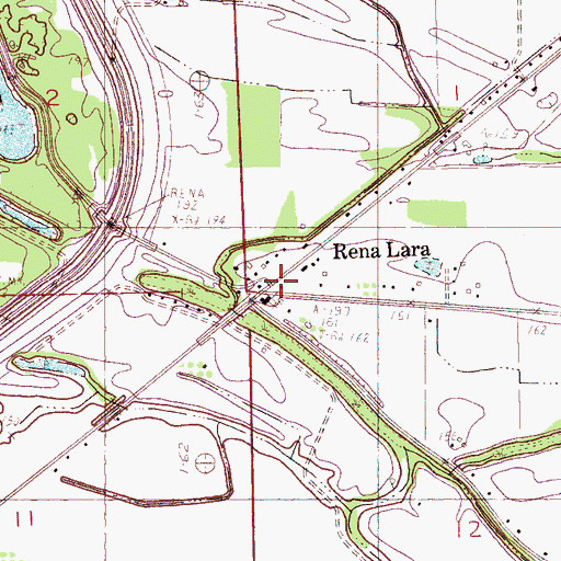 Topographic Map of Rena Lara, MS