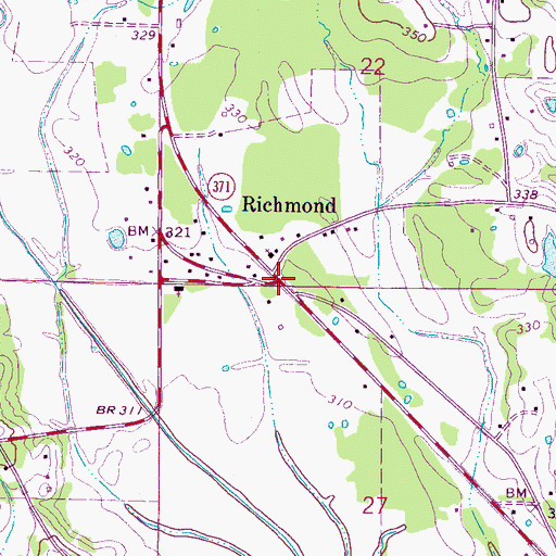 Topographic Map of Richmond, MS