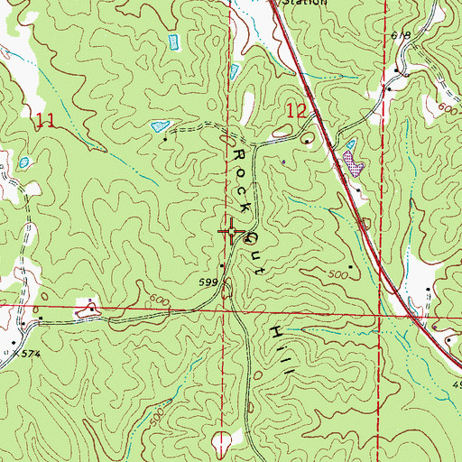 Topographic Map of Rock Gut Hill, MS