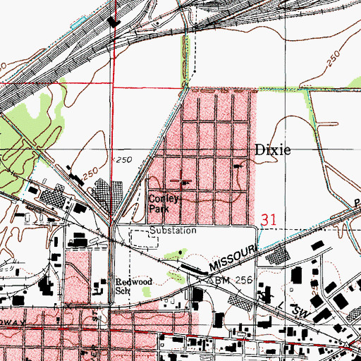 Topographic Map of Saint Stephens Baptist Church, AR