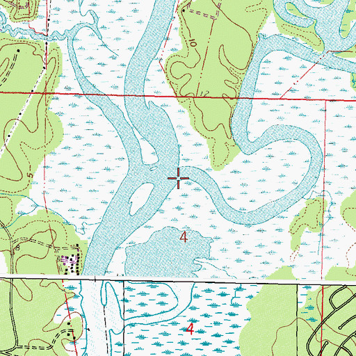 Topographic Map of Rotten Bayou, MS