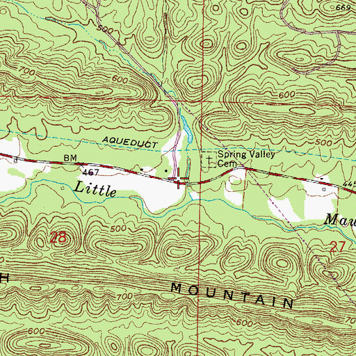 Topographic Map of Spring Valley Church (historical), AR