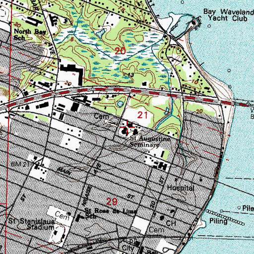 Topographic Map of Saint Augustine Seminary, MS