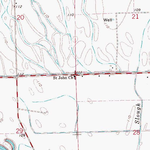 Topographic Map of Saint John Church, MS