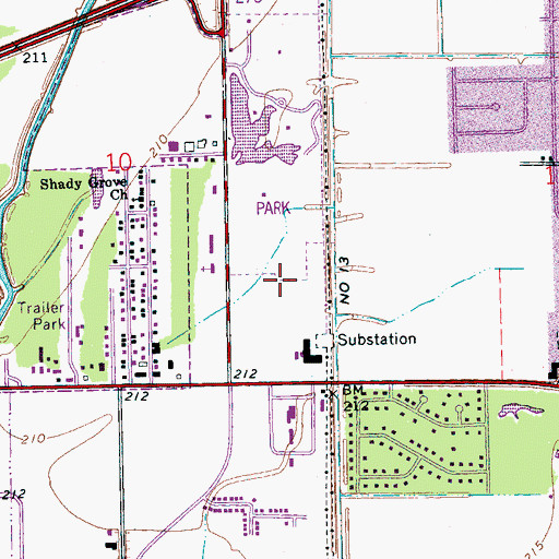Topographic Map of Airport Industrial Park, AR