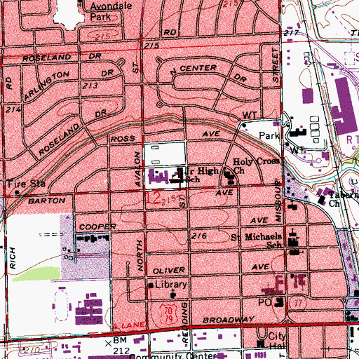 Topographic Map of Bragg Elementary School, AR