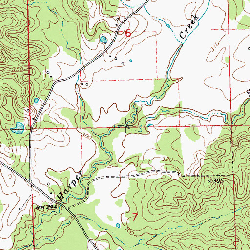 Topographic Map of Shorter Creek, MS