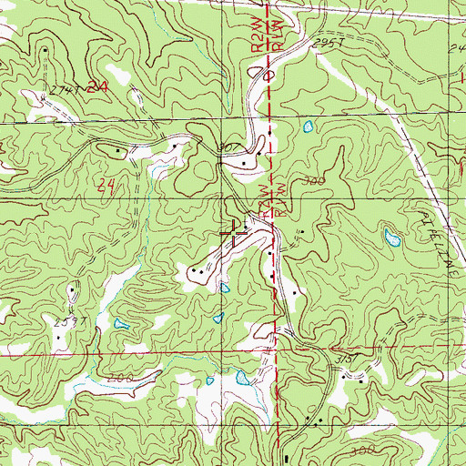Topographic Map of Silver Mountain School, MS