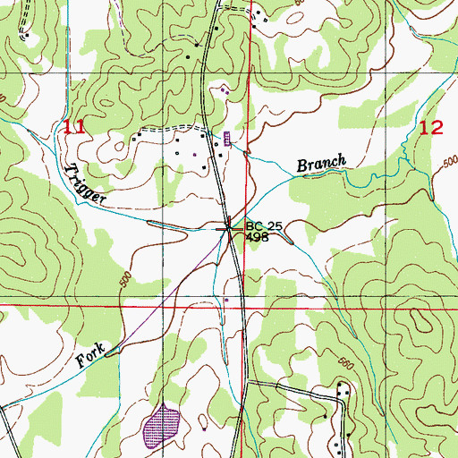 Topographic Map of South Fork Trigger Branch, MS