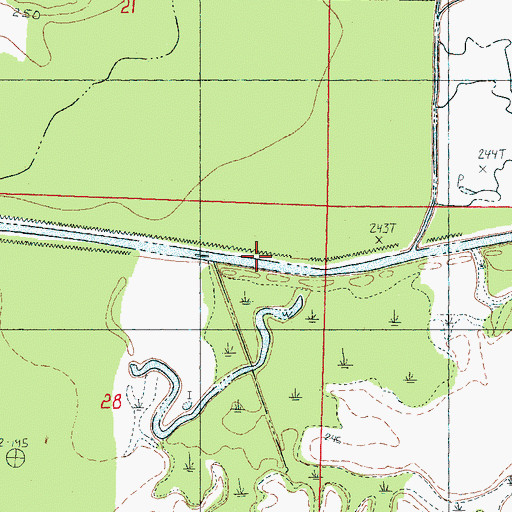 Topographic Map of Splunge Creek, MS