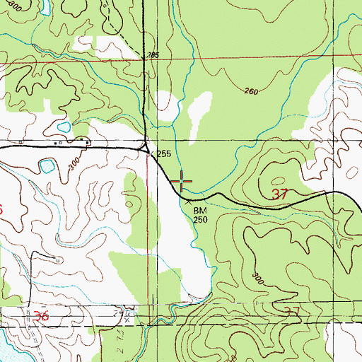 Topographic Map of Stafford Creek, MS