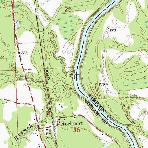 Topographic Map of Steel Creek, MS