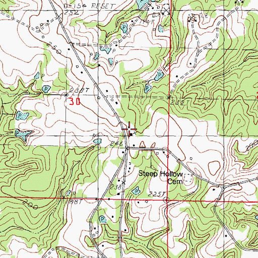 Topographic Map of Steep Hollow Church, MS