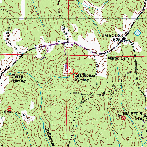 Topographic Map of Stillhouse Spring, MS
