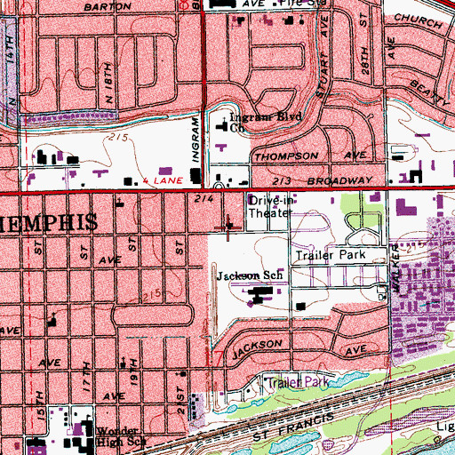 Topographic Map of Stewart Temple Christian Methodist Episcopal Church, AR