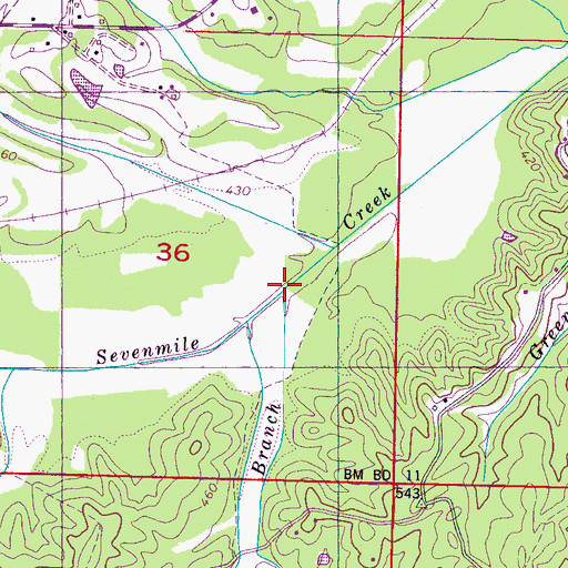 Topographic Map of Strickland Branch, MS