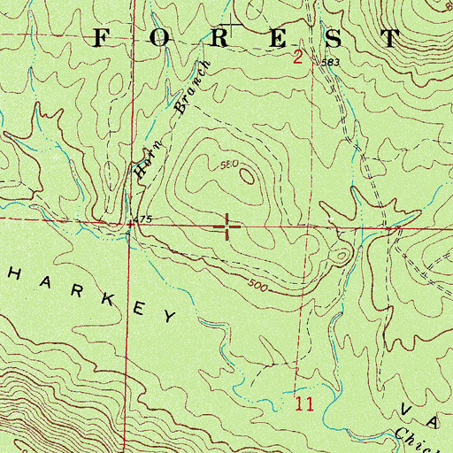 Topographic Map of Township of Chickalah (historical), AR